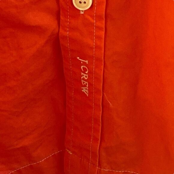 J.Crew Mens XL Orange Short Sleeve Button Down Shirt 100% Cotton Made in Hong Ko - Picture 3 of 5